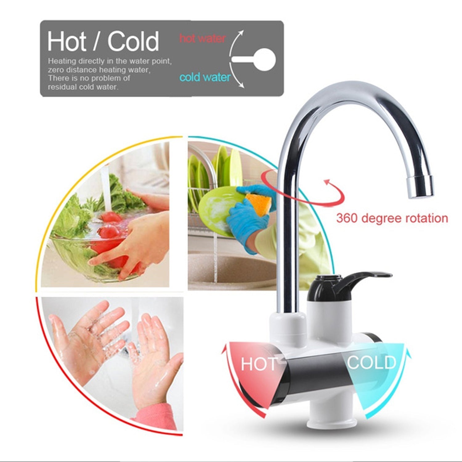 Instant heating faucet for energy-efficient hot water. Instant heating faucet for energy-efficient hot water.